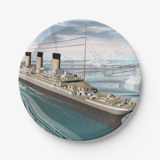 Titanic ship - 3D render Paper Plate (Front)