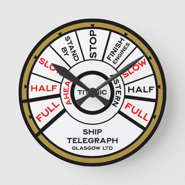 Titanic Ship Speed Round Clock (Front)