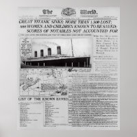 TITANIC SINKS - Frontpage News Worldwide 1912