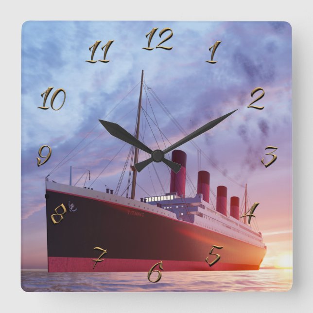 Titanic Square Wall Clock (Front)