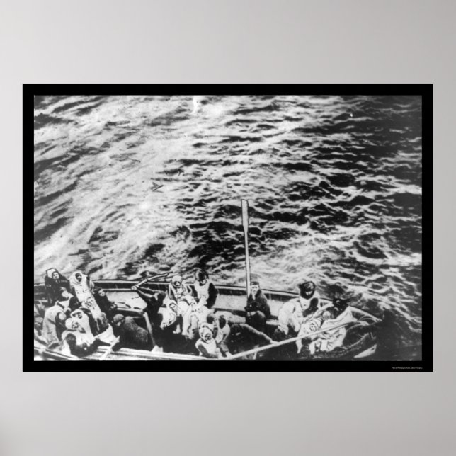 Titanic Survivors in Lifeboat 1912 Poster (Front)