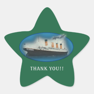 Titanic Thank You Green Favour  Star Sticker