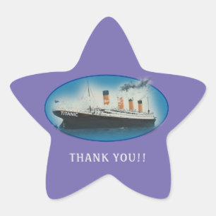 Titanic Thank You Purple Favour Star Sticker
