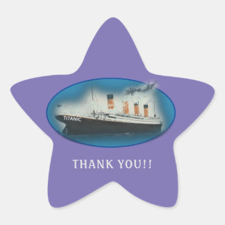 Titanic Thank You Purple Favour Star Sticker