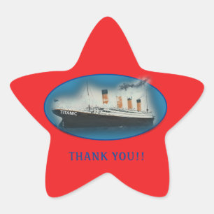 Titanic Thank You Red Favour  Star Sticker