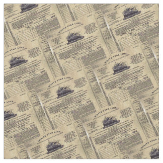 Titanic Tiled Passenger Ticket Image Fabric