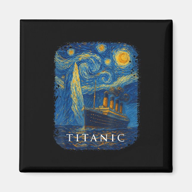 Titanic Van Gogh Starry Night  Magnet (Front)