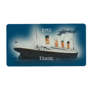 Titanic Vintage Dark Blue Sea White Star Line Ship