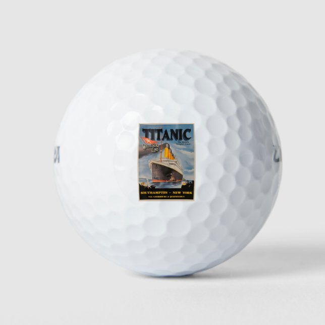 titanic vintage poster golf balls (Front)