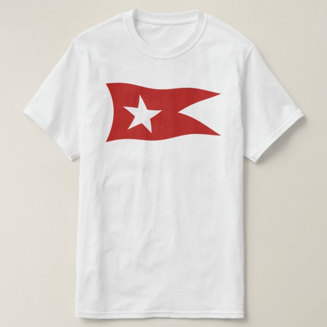 Titanic White Star Line Flag with White Star T-Shirt (Design Front)