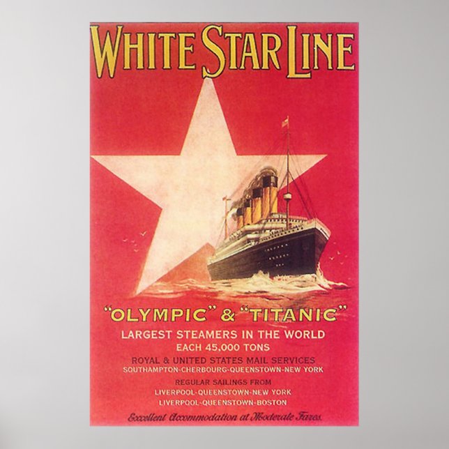 Titanic White Star Line Vintage Poster (Front)