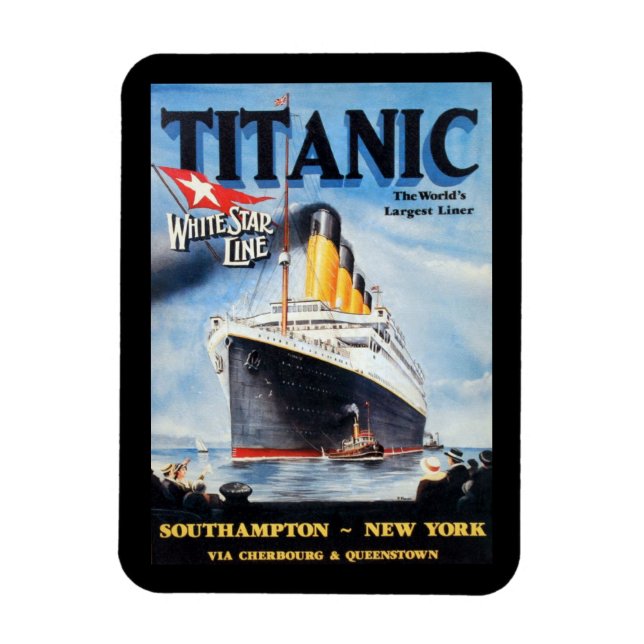 Titanic White Star Line - World's Largest Liner Magnet (Vertical)