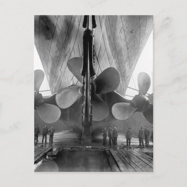 Titanic's propellers postcard (Front)