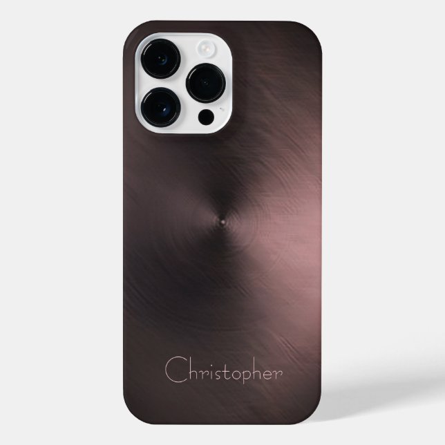 Titanium Black and bronze Stainless Steel Print iPhone Case (Back)