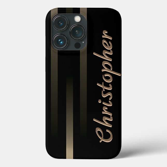 Titanium black and gold Stainless Steel Print Case-Mate iPhone Case (Back)