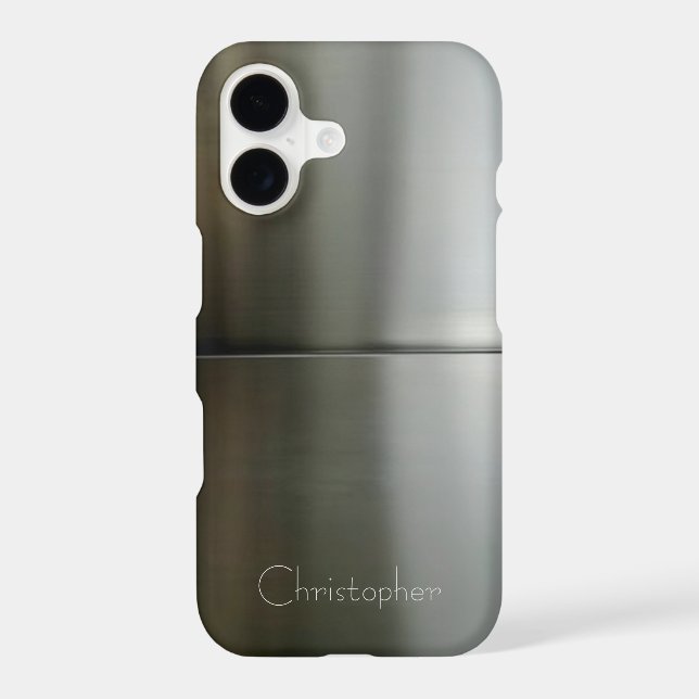 Titanium Black Silver Stainless Steel Print iPhone Case (Back)