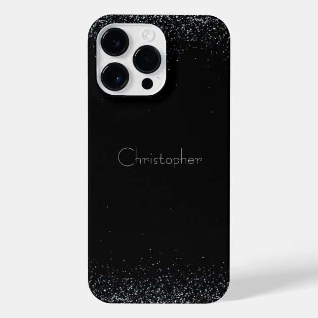 Titanium Black Silver Stainless Steel Print iPhone Case (Back)