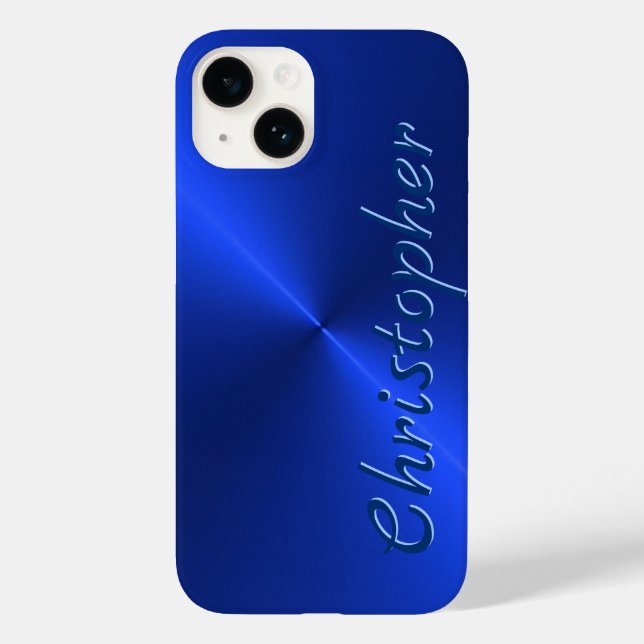 Titanium blue Stainless Steel Metallic Case-Mate iPhone Case (Back)