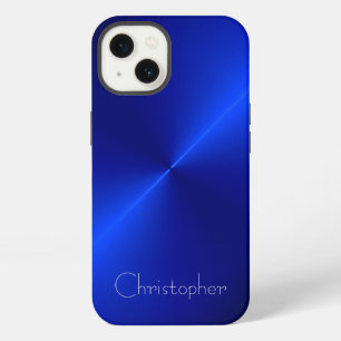 Titanium Bright blue Stainless Steel Print iPhone 13 Case