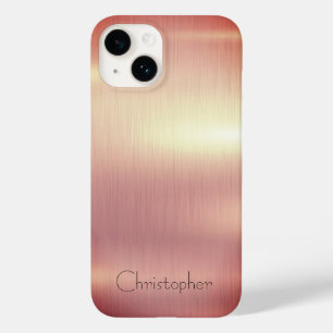 Titanium bronze Stainless Steel Print iphone 15  Case-Mate iPhone 14 Case