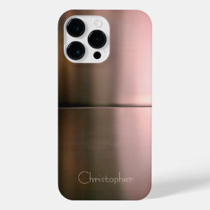 Titanium Bronze Stainless Steel Print iPhone 14 Pro Max Case