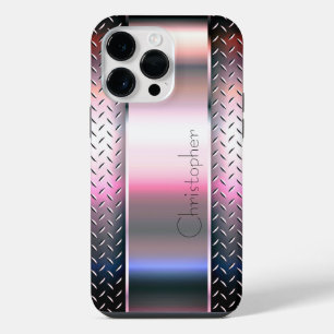 Titanium Bronze Stainless Steel Print iPhone 14 Pro Max Case