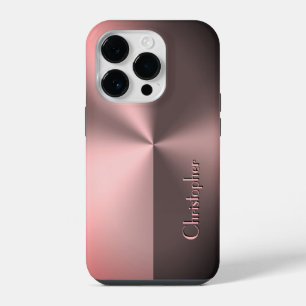 Titanium bronze stainless steel print iPhone 14 pro case