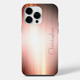 Titanium Bronze Stainless Steel Print iPhone 14 Pro Max Case