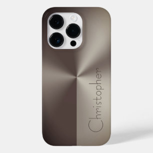Titanium brown btainless bteel print Case-Mate iPhone 14 pro case