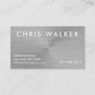 Titanium brushed metal customisable business cards