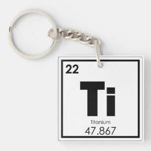 Titanium chemical element symbol chemistry formula key ring