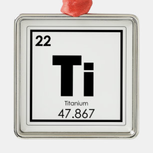 Titanium chemical element symbol chemistry formula metal tree decoration