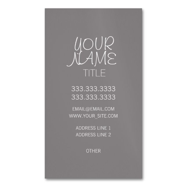 Titanium Freehand Simple Magnetic Business Card (Front Vertical)