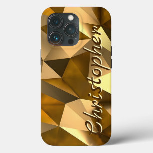 Titanium Gold Shiny Stainless Steel Metal iPhone 13 Pro Case