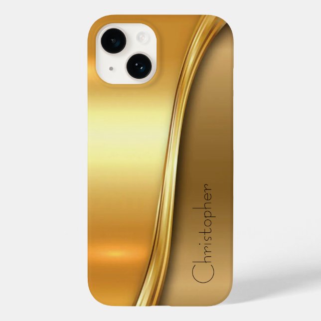 Titanium gold Stainless Steel Print iphone 15 Case-Mate iPhone Case (Back)