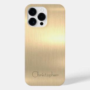 Titanium Gold Stainless Steel Print iPhone 14 Pro Max Case