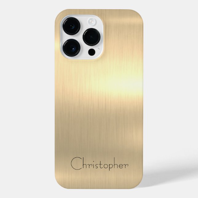 Titanium Gold Stainless Steel Print iPhone Case (Back)