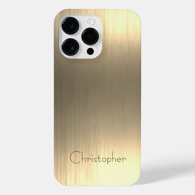 Titanium Gold Stainless Steel Print iPhone Case (Back)