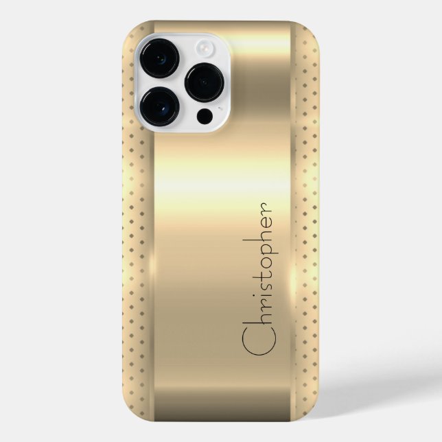 Titanium Gold Stainless Steel Print iPhone Case (Back)
