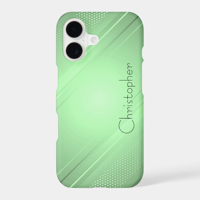 Titanium Green Silver Stainless Steel Print iPhone Case (Back)
