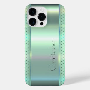 Titanium green Stainless Steel Print iPhone 14 Pro Max Case