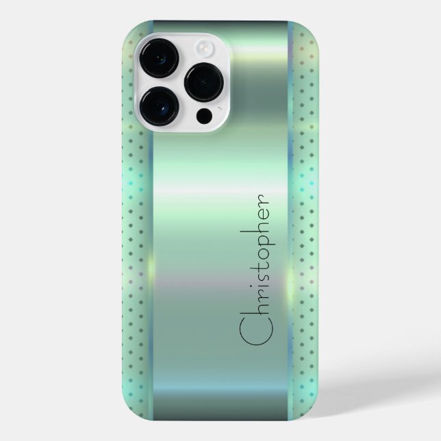 Titanium green Stainless Steel Print iPhone Case (Back)