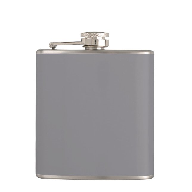 Titanium Grey Grey Colour Trend Background Hip Flask (Front)