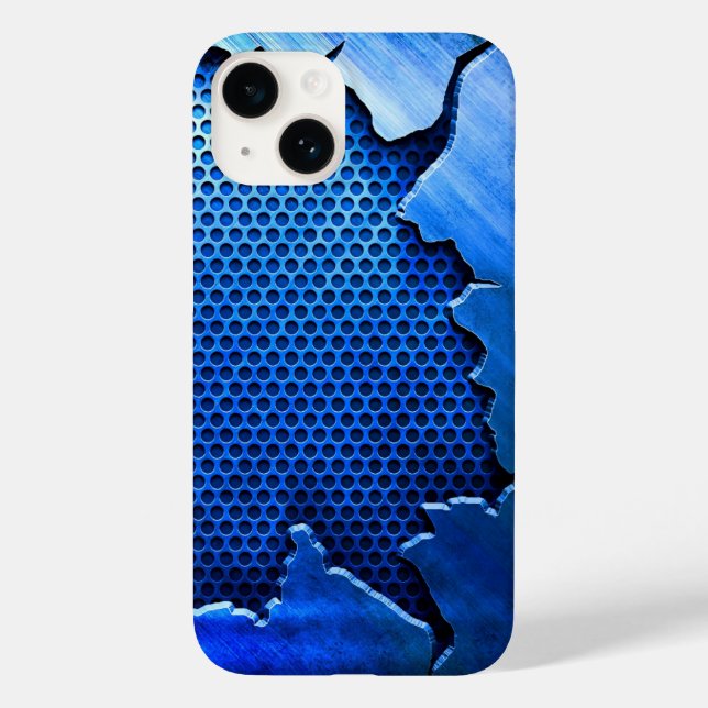 Titanium Polished blue Radial Metallic iphone 15 Case-Mate iPhone Case (Back)