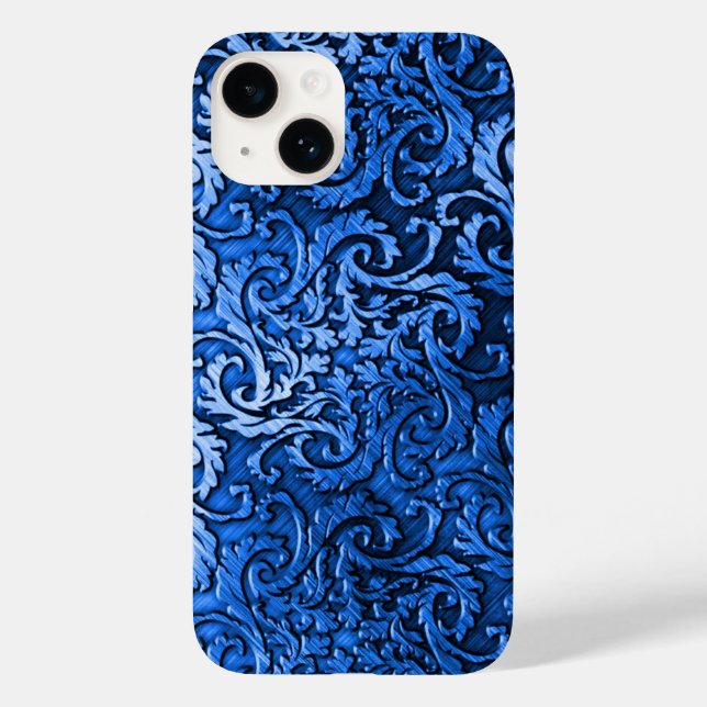 Titanium Polished blue Radial Metallic iphone 15 Case-Mate iPhone Case (Back)