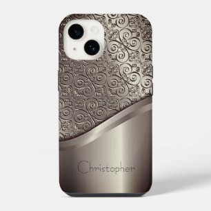 Titanium Polished gold Radial Metallic iphone 15 14 Case