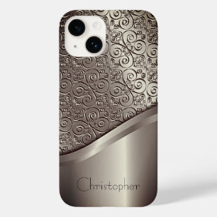 Titanium Polished gold Radial Metallic iphone 15 Case-Mate iPhone 14 Case