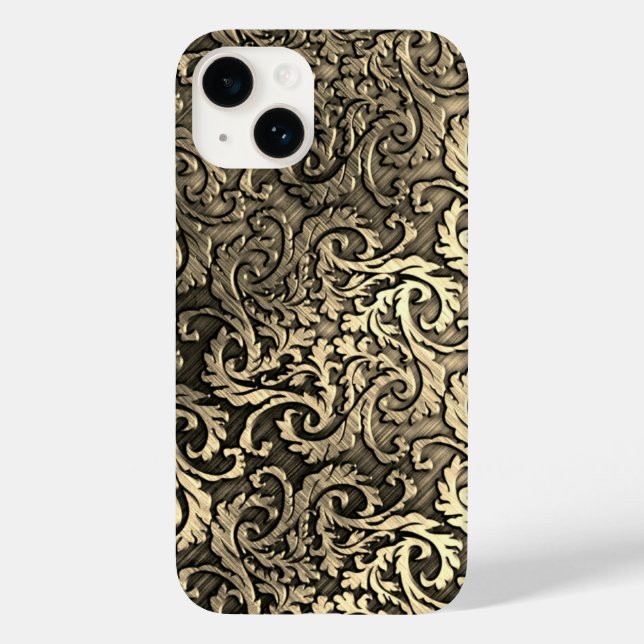 Titanium Polished gold Radial Metallic iphone 15 Case-Mate iPhone Case (Back)