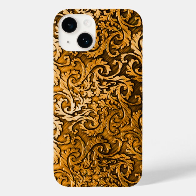 Titanium Polished orange Radial Metallic iphone 15 Case-Mate iPhone Case (Back)