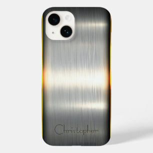 Titanium Polished Silver Radial Metallic iphone 15 Case-Mate iPhone 14 Case